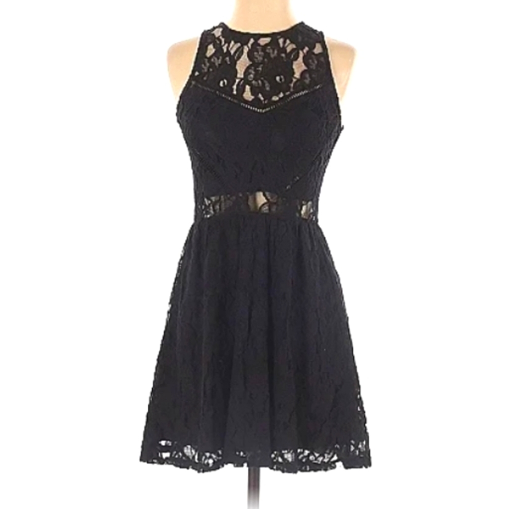 LA Hearts Black Lace Cocktail Dress